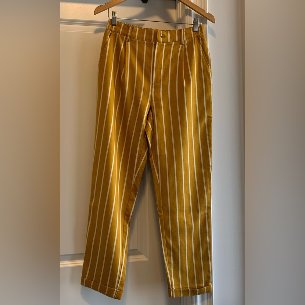 Forever 21 Mustard Striped Chinos